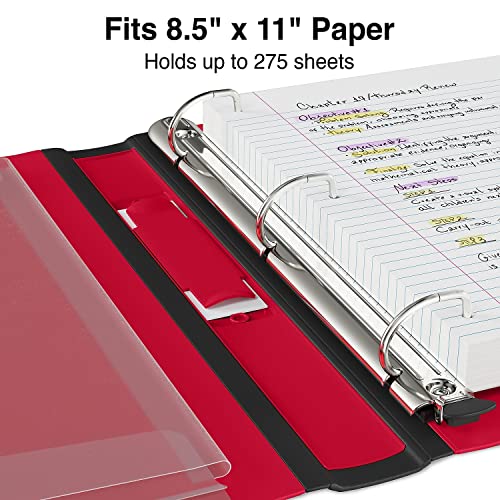 Staples 1-inch 3-Ring Better Binder, Red, 3/Pack (ST55844-CCVS) - Thumbnail 4