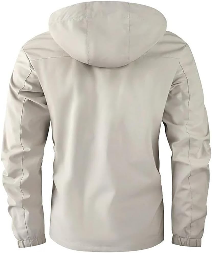 Men's Casual Jacket Hooded Waterproof Outdoor Soft Shell Winter Warm Plus Size Coat