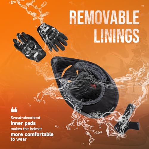 Adult ATV Dirt Bike Helmet with Goggles Gloves & Mask Quick