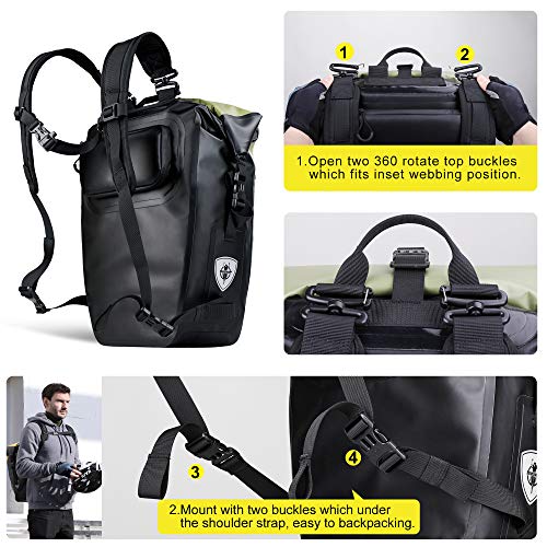 HUNTVP 27L Bike Pannier Bag Backpack Multifunctional Bicycle Bag Cycling Bicycle Rear Seat Trunk Pack Bag Bike Saddle Bag Backseat Pack Bag(White) - Image 6