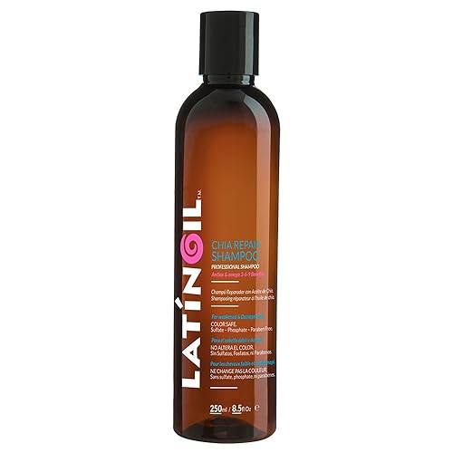 Miniatura 1 de LATINOIL Chia Repair Shampoo sin sulfatos  Producto natural para cabello rizado texturizado aceitoso, seco, de color, rubio, gris y rojo, para