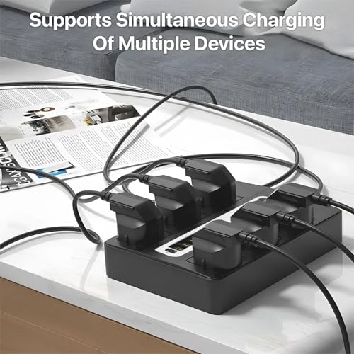 Image of DR VAKU 12in1 2000W Extension Board with 6 Universal Sockets & 5 USB A Ports (18W), 20W Fast PD Type C Charge 2 Meter Heavy Duty Cord Smart Chip Power Strip for Home Office Travel, 220 Volts- Black