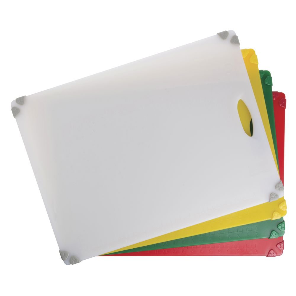 Cutting Board Set with Grippers Colored Polypropylene - 18"L x 24"W x 1/2"H by HUBERT – Plastic, Assorted, Pack of 4, Model POF-18X24CUTBOA