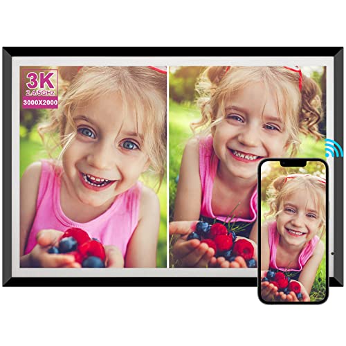 32Gb 13.5 Inch Wi-Fi Digital Picture Frame With 3K Ips Lcd Touch Screen, Dual-Wi-Fi Share Photos & Videos Via App Or Email, Support Usb Drive/Mirco Sd Card Extend Storage, Light Sensor, Auto-Rotate #TOP3
