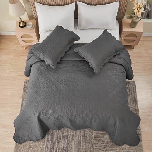 Image of Kingnex Oversized King Bedspreads 128x120 Dark Grey