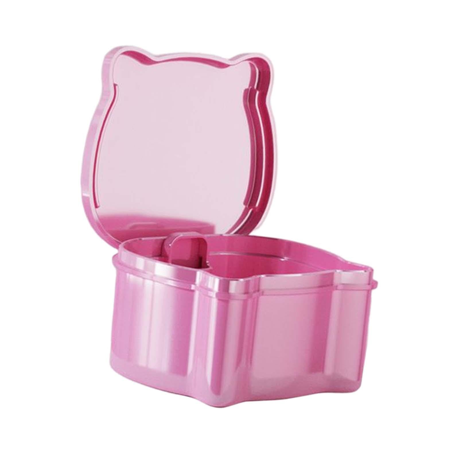 CALANDIS™ Denture Case Leakproof Denture Bath Case Cup Mouthguard Storage Soaking Case Pink-picture-21