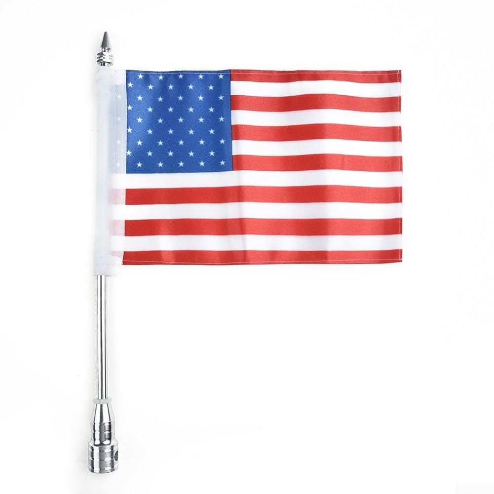 Dolvitrny For American Flag Motorcycle Accessory with Mount, For Durable Polyester Flag and Galvanized Pole, Motorbike Rear Rack Flag Holder for GL1800 and Touring Bikes — view 7