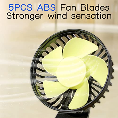 Ouffun Fan For Car, Double Head Car Fan 360°Adjustable Auto Electric Car Cooling Fan 3 Speed Regulation Vehicle Fans Strong Wind Mute Run Usb Powered Air Circulation Fan For Sedan/Suv/Rv/Truck/Boat #TOP1