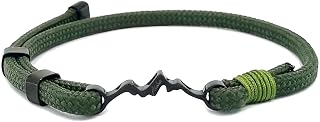 Pulsera Montaña Perfil Acero Idea Regalo Hombre Mujer Cordón Ajustable, TU, Acero inoxidable
