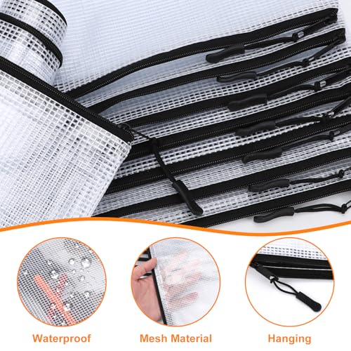 Image of 24pcs Mesh Zipper Pouch, Puzzle Storage Bags, A3 17x12 Inches Large Reusable Zipper Pouches for for Classroom Office Supplies Organizing, Extra Large Zipper Bags, Board Game Storage