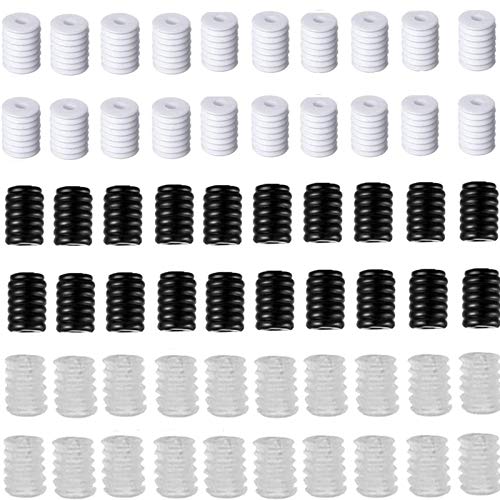 HONGCI 150 Pcs Kordelstopper aus Silikon für Kordelzüge,elastische Kordel-Einsteller,Runder Silikon Masken Rutschfester Stopper Einstell Schnalleneinsteller für DIY Maskenherstellung (3 Farben)