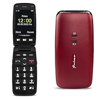 Primo 406 by Doro Silber-schwarz & Primo 401 by Doro - GSM Mobiltelefon mit großem beleuchtetem Farbdisplay - rot