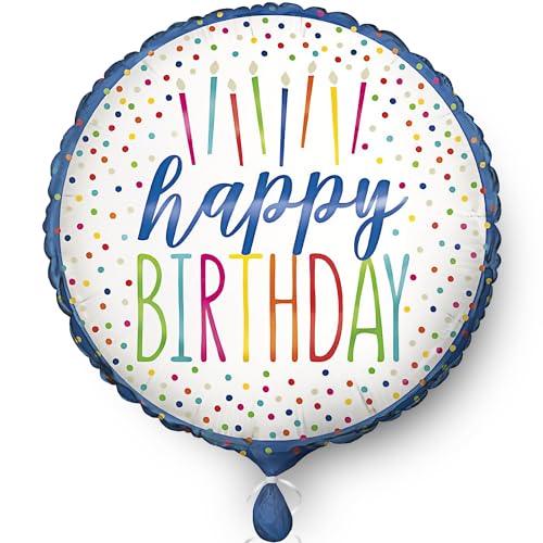 Silver Style "Happy Birthday" Round Foil Balloon - (18") 1 Piece - Perfect Decoration for Birthday Parties