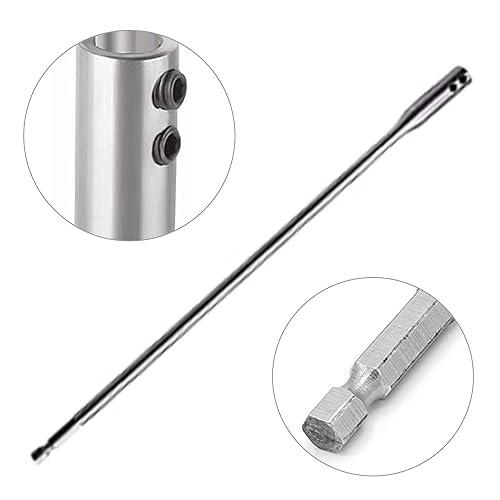 Miniatura 3 de Juego de brocas de extensión hexagonal de 14 de 6 y 12 pulgadas, extensión de broca de pala de madera con 2 llaves de llave para torneros de madera,