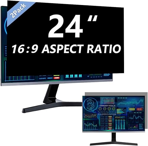 Miniatura 14 de Paquete de 2 pantallas magnéticas colgantes de privacidad para computadora de 27 pulgadas para monitor de pantalla ancha de 16:9, pantalla de