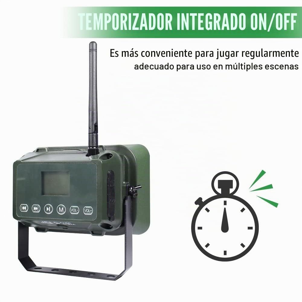 DONGKER Llamada electrónica del depredador, 60W MP3 electrónico del pájaro que llama impermeable con 323 llamadas de aves para los cazadores