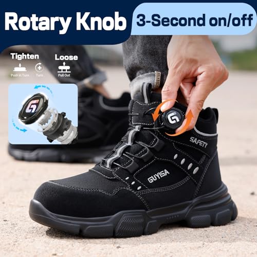 Image of GUSAYEX Steel Toe Boots for Men Lightweight Work Utility Safety Boots