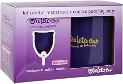Violeta Cup Kit Coletor Menstrual B Violeta + Caneca Higienizadora Violeta Tipo B Mulheres Com Até 29 Anos E Sem Filhos E/Ou Com Colo Do Útero De Altura Baixa
