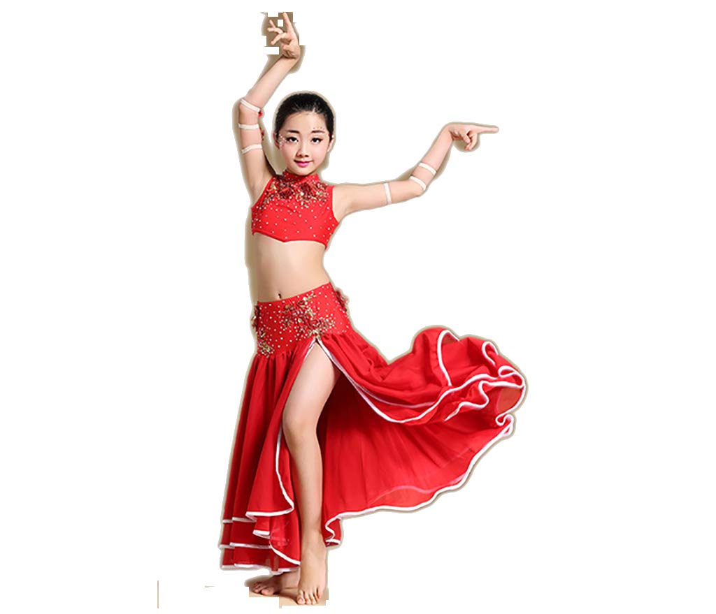 Two Color Chil ren Orential Belly Dance Clothes 4 Pieces Bollywood