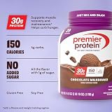 Premier Protein Powder, Chocolate Milkshake, 30g Protein, 1g Sugar, No Soy, Gluten Free, 41.9oz (29 Servings)