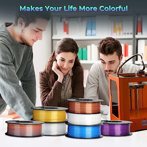 Image of Creality Rainbow Silk PLA 3D Printer Filament 1.75mm, Gradient Multicolor, High Smoothness & Toughness, + /-0.02mm, 3D Printing Filament 1KG /2.2lb (Rainbow)