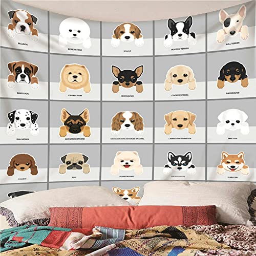 Tapiz para pared de tela resistente con diseño moderno de perros de 200x150cm 2