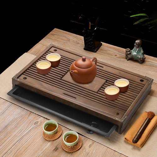 Eorbow Wooden Gongfu Tea Tray with Drainage
