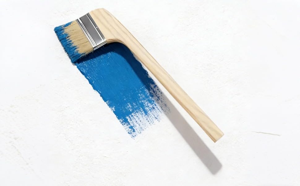 Pinceaux de peinture à poils coudés avec long manche en bois spécial recoins x4