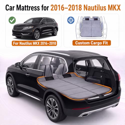 Image of Car Mattress for Nautilus MKX 2016-2018, Upgraded Non-Inflatable Thickened Foam SUV Car Camping Mattress, Foldable Trunk Sleeping Pad Car Bed Mattress for Road Trips Camping Travel