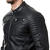RED BRIDGE - Modern Real Leather, Cotton and Synthetic Leather Jacket for Men - Black #1