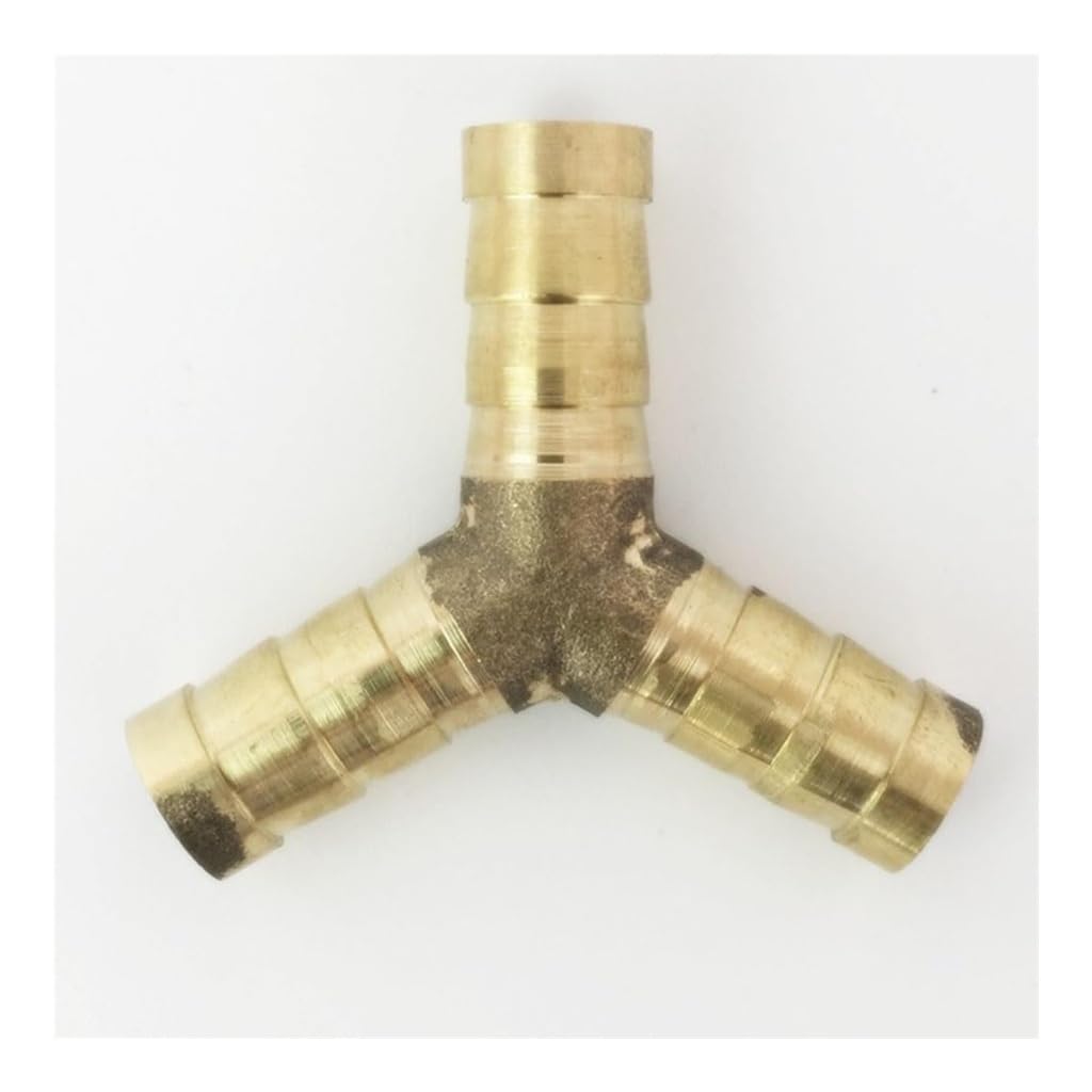 Reducing Barb Hose Fitting, Y Shape 3 Way 6mm 8mm 10mm 12mm Brass Copper Barbed Connectors Joint Coupler(8mm)