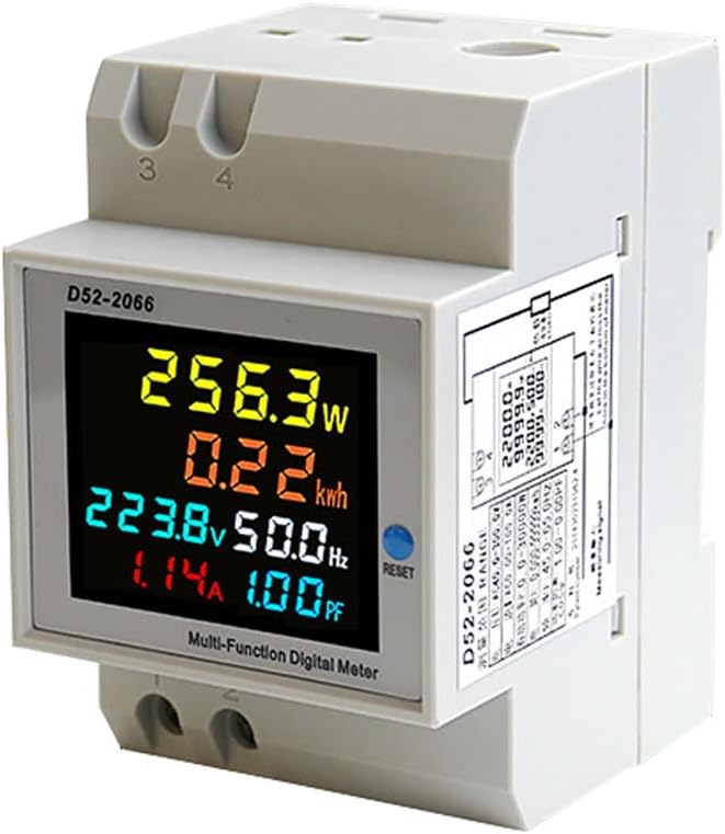 Stromzähler Hutschiene, LCD Digitaler Stromzähler 6 in 1, AC 40300V