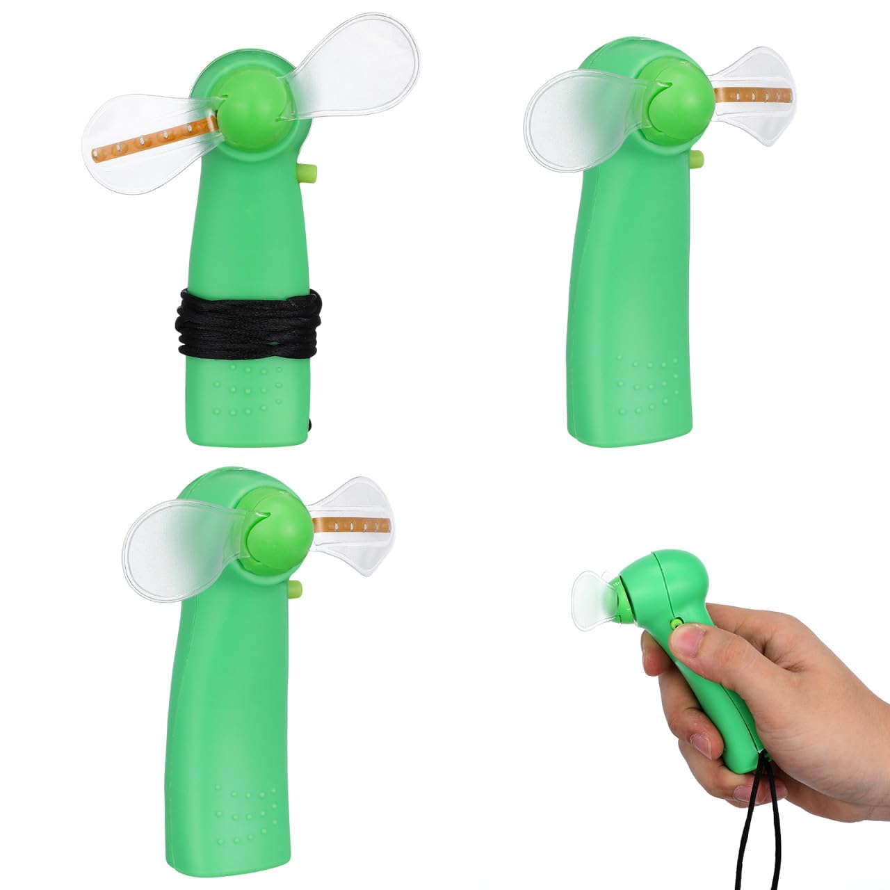 Ventilador de mano portátil y silencioso VANZACK con luces LED automáticas en pack de 4