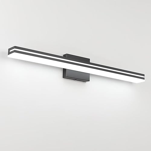 Miniatura 11 de SineRise - Lámparas LED modernas para tocador de baño (40,6 cm, 3000K/4000K/6000K, regulables), lámparas de pared modernas de acrílico cromado para