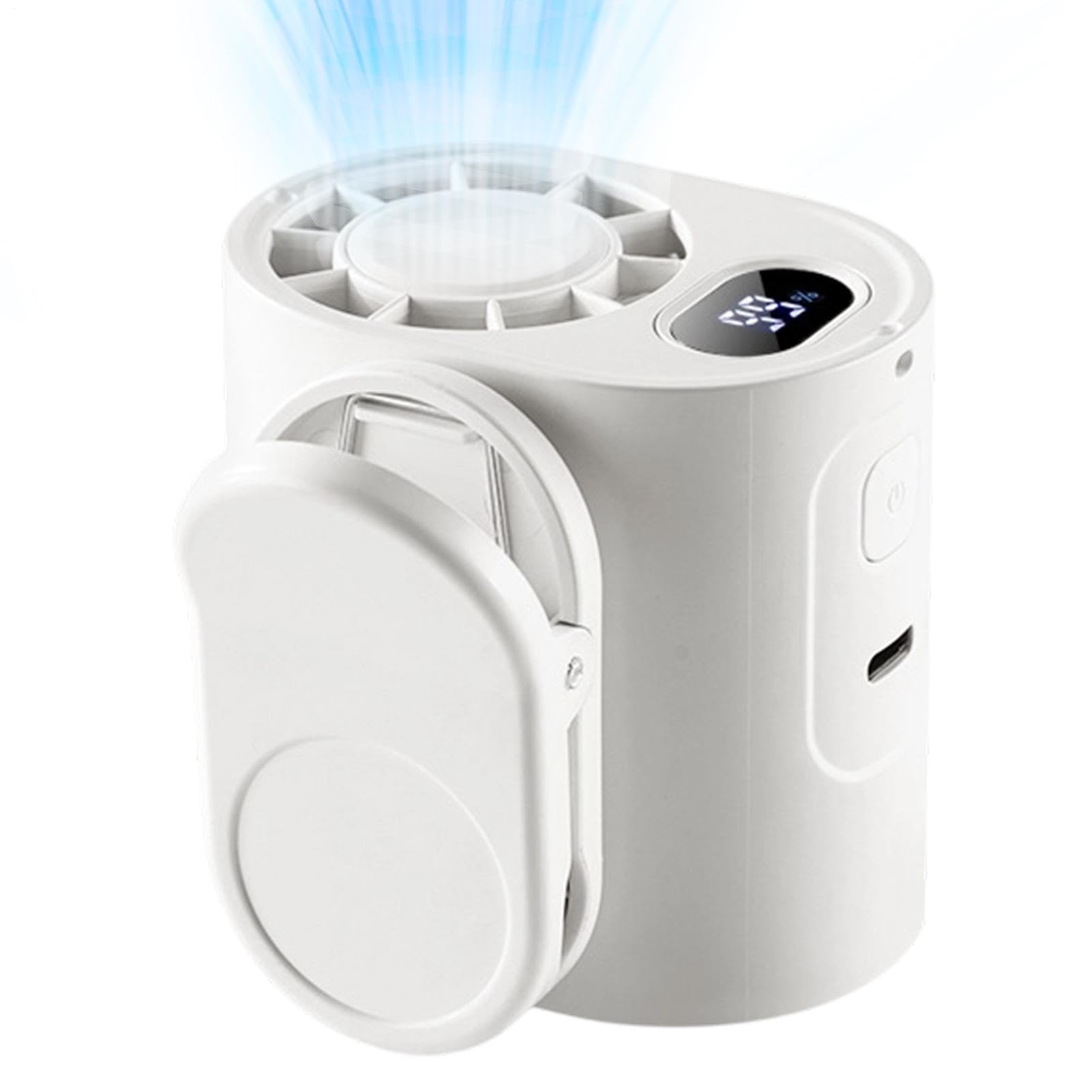 Ventilador de cuello personal con clip USB de 5 velocidades para camping exterior