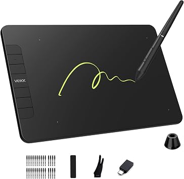 VEIKK VK640 Drawing Tablet, 6x4 Inch | 8192 Pressure Levels, 6 Shortcut Keys, For Drawing, Design, Painting,Sketching and E-signatures, Digital Graphic Tablet