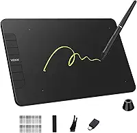 VEIKK Tablet de desenho VK640, tablet gráfico digital de 15 x 10 cm com caneta stylus sem bateria (8192 níveis de pressão), 6 teclas de atalho, tablet com caneta para desenhar, projetar, ensinar