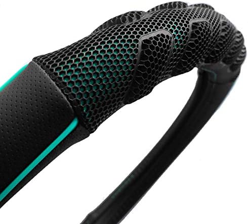 Flying Banner car Steering Wheel Cover Faux Leather Massage Universal fit 3D Honeycomb Hole Anti-Slip Sporty 15 Inches (Mint Green Black) - Image 4