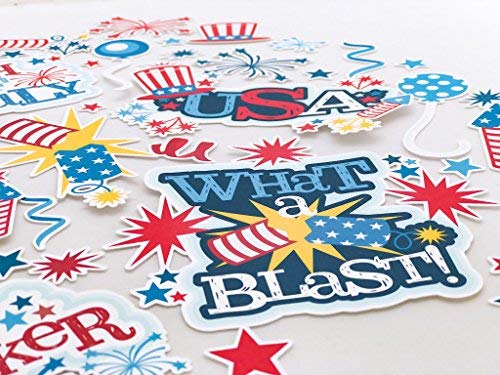Paper Die Cuts - July 4Th - Over 60 Cardstock Scrapbook Die Cuts - By Miss Kate Cuttables #TOP4