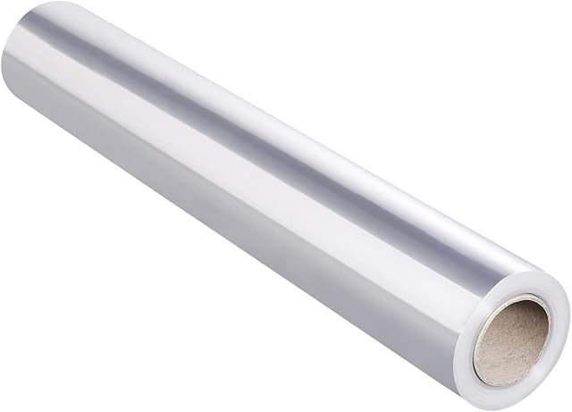 30m x 80cm Clear Cellophane Wrap Roll, RFWIN Double-layers Florist Clear Cello Wrap Folded Cellophane Wrapping for Gift Treats Fruit Baskets Craft Wrapping Birthday Party Supplies