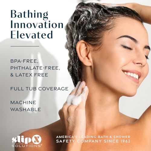 SlipX Solutions Power Grip 39x16 Bathtub & Shower Mat | Premium Non-Slip Bath Safety | Solid Seafoam - Thumbnail 6