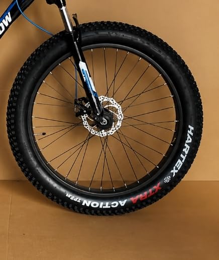 Image of Appgrow Fat Tyre Cycle with Jaguar Frame in Extra Fat Tyres of 26 * 4.00 with 21 Speed Gears with Front Suspension Fork with Dual Disc Brakes for Age Group 12+