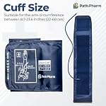 Blood Pressure Cuff Replacement 22-60cm (8.7-23.6 in) Extra-Large — Fan-Shaped Arm Cuff with 7 Air Connectors, Fits Many Omron & Standard Home Monitors — CHECK YOUR MONITOR MODEL & CONNECTOR BEFORE BUYING — Adjustable