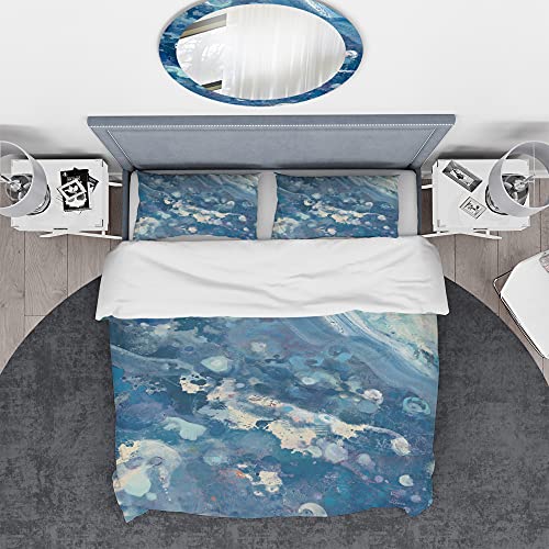 DesignQ Water III Nautical & Coastal Duvet Cover Set, Blue Duvet Cover Set King, Abstract Bedding Set of 3 Pieces, All Season Nautical & Coastal Bedding Sets King - Image 3