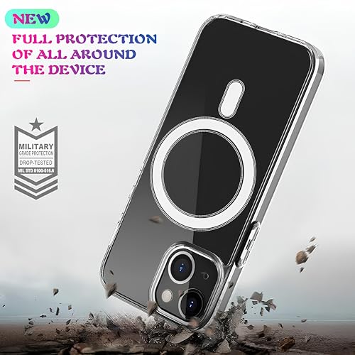 Image of Back Cover Case for iPhone Offers Mag-Safe Compatibility | Crystal-Clear Design | Camera Protection | Durable PC & TPU Construction (Transparent, iPhone 14)
