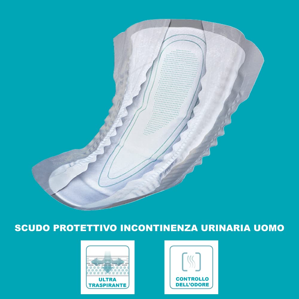 Dailee Men Nivel 3-180x Compresa Protectora y Absorbente para Hombre - 4 Gotas - Máxima Discreción contra Incontinencia Urinaria - Paquete Mensual