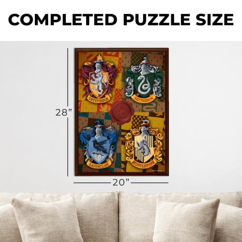 Aquarius Harry Potter 1000 Piece Jigsaw Puzzle for Adults - Hogwarts House Crests Merchandise 20" x 28" Collectible Gifts by AQUARIUS - Used condition - Image 3