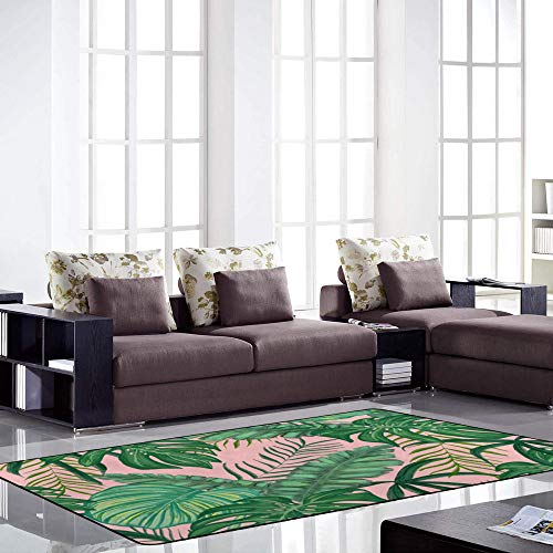 Tapis durable feuilles tropicales Ruchen 72x48 pouces lavable - 4