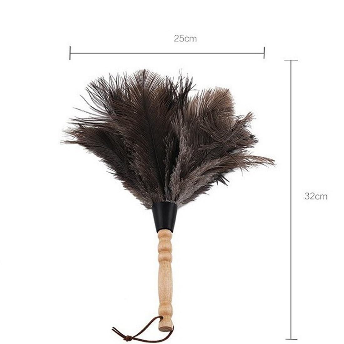 plumero de plumas, Mango de madera, plumas naturales y esponjosas, ideal for la limpieza del hogar, el coche oficina