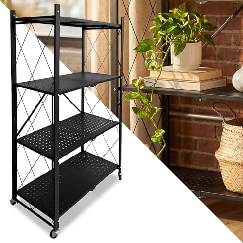 Prateleira Estante Aço Industrial Reforçada Organizadora Multiuso Luxo Dobrável Decoração 125x71x34 cm Apartamento Escritório Quarto Cozinha Sala Banheiro Livros Aço e Pintura Eletrostática